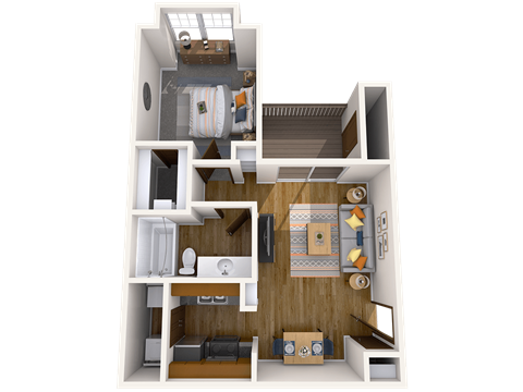 a floor plan of a 1 bedroom apartment